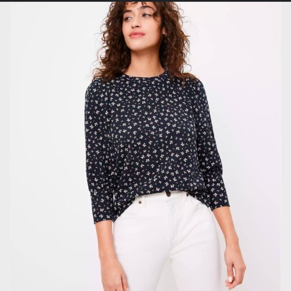 Loft Floral Puff Sleeve Top